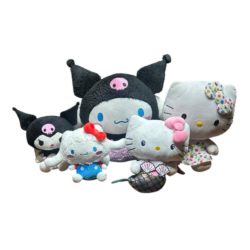 Sanrio Plush Bundle Hello Kitty Kuromi Cinnamoroll Lot Kawaii Large